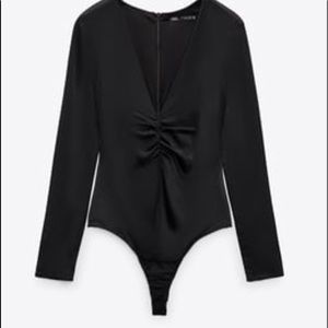 Black Satin Zara Body Suite